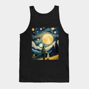 Starry Night Cat, Van Gogh Cat, Cat Lover, Cat Mom, Cat Dad Tank Top